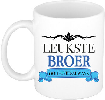 Bellatio Decorations Verjaardag cadeau mok - blauw - leukste broer ooit - 300 ml - keramiek