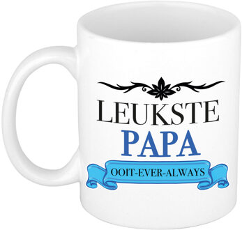 Bellatio Decorations Verjaardag cadeau mok - blauw - leukste papa ooit - 300 ml - Vaderdag