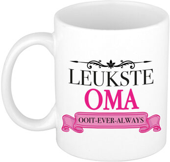 Bellatio Decorations Verjaardag cadeau mok - roze - leukste oma ooit - 300 ml - keramiek