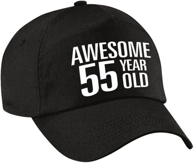 Bellatio Decorations Verjaardag cadeau petje - Awesome 55 year old - 55 jaar - zwart - volwassenen - baseball cap