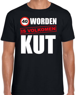 Bellatio Decorations Verjaardag cadeau t-shirt 40 jaar - veertig worden is volkomen kut zwart voor heren 2XL