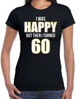 Bellatio Decorations Verjaardag cadeau t-shirt 60 jaar - happy 60 zwart voor dames S