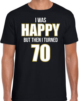 Bellatio Decorations Verjaardag cadeau t-shirt 70 jaar - happy 70 zwart voor heren XL