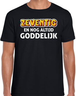 Bellatio Decorations Verjaardag cadeau t-shirt 70 jaar - zeventig en goddelijk zwart voor heren