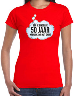 Bellatio Decorations Verjaardag cadeau t-shirt voor dames - 50 jaar/Sarah - rood - kut shirt S