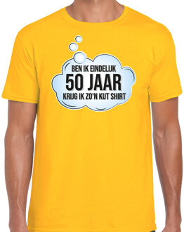 Bellatio Decorations Verjaardag cadeau t-shirt voor heren - 50 jaar/Abraham - geel - kut shirt