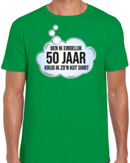 Bellatio Decorations Verjaardag cadeau t-shirt voor heren - 50 jaar/Abraham - groen - kut shirt S