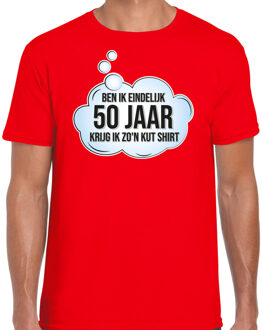 Bellatio Decorations Verjaardag cadeau t-shirt voor heren - 50 jaar/Abraham - rood - kut shirt 2XL