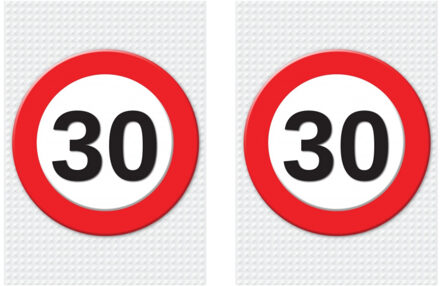 Bellatio Decorations Verjaardag deurposter - 2x - 30 jaar - stopbord - 59 x 84 cm - leeftijd feestartikelen