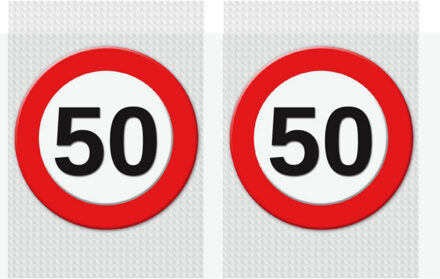 Bellatio Decorations Verjaardag deurposter - 2x - 50 jaar - stopbord - 59 x 84 cm - feestartikelen - Sarah/Abraham