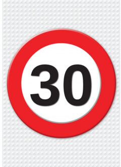 Bellatio Decorations Verjaardag deurposter - 30 jaar - stopbord - 59 x 84 cm - leeftijd feestartikelen Multi