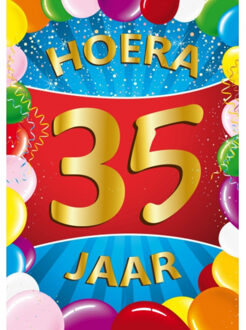 Bellatio Decorations Verjaardag deurposter - 35 jaar - multi - 59 x 84 cm - leeftijd feestartikelen