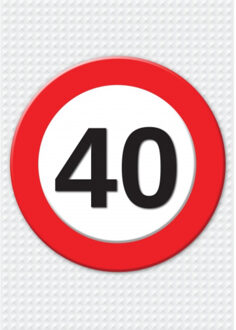 Bellatio Decorations Verjaardag deurposter - 40 jaar - stopbord - 59 x 84 cm - leeftijd feestartikelen Multi