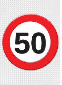 Bellatio Decorations Verjaardag deurposter - 50 jaar - stopbord - 59 x 84 cm - feestartikelen - Sarah/Abraham