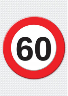 Bellatio Decorations Verjaardag deurposter - 60 jaar - stopbord - 59 x 84 cm - leeftijd feestartikelen