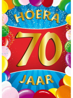 Bellatio Decorations Verjaardag deurposter - 70 jaar - multi - 59 x 84 cm - leeftijd feestartikelen