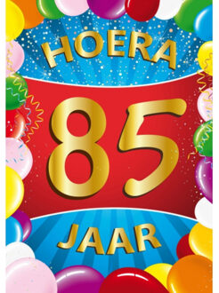 Bellatio Decorations Verjaardag deurposter - 85 jaar - multi - 59 x 84 cm - leeftijd feestartikelen