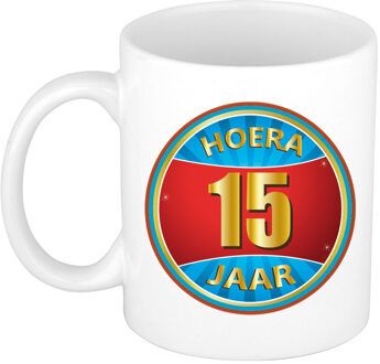 Bellatio Decorations Verjaardag mok / beker hoera 15 jaar verjaardagscadeau