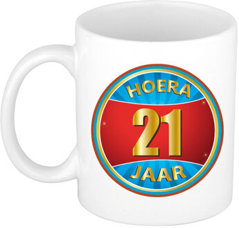 Bellatio Decorations Verjaardag mok / beker hoera 21 jaar verjaardagscadeau