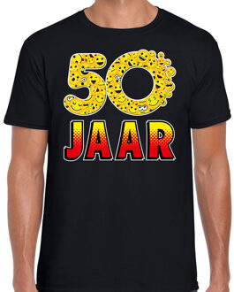 Bellatio Decorations Verjaardag t-shirt 50 Jaar geworden/ Abraham - zwart - heren - Funny Emoticons