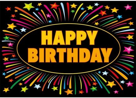 Bellatio Decorations Verjaardag wenskaart Happy Birthday Multi