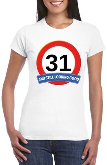 Bellatio Decorations Verkeersbord 31 jaar t-shirt wit dames 2XL