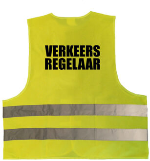 Bellatio Decorations Verkeersregelaar vestje / hesje geel met reflecterende strepen voor volwassenen - One size