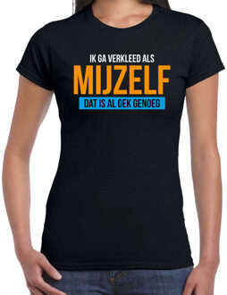 Bellatio Decorations Verkleed als mijzelf verkleedshirt / outfit zwart voor dames M