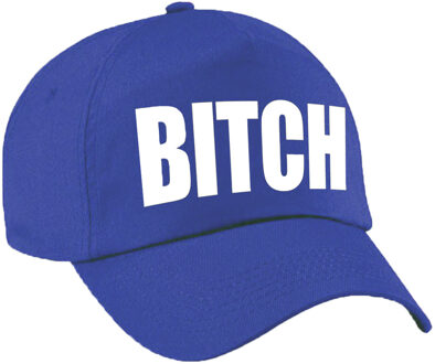 Bellatio Decorations Verkleed Bitch pet / baseball cap blauw voor dames en heren - verkleedhoofddeksel / carnaval