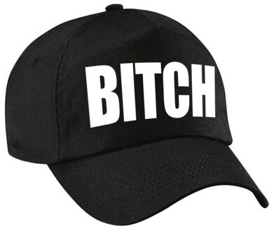 Bellatio Decorations Verkleed Bitch pet / baseball cap zwart voor dames en heren - verkleedhoofddeksel / carnaval