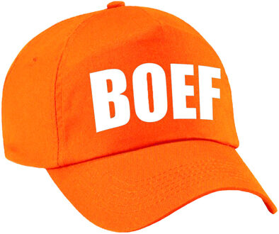 Bellatio Decorations Verkleed Boef pet / baseball cap oranje voor dames en heren - verkleedhoofddeksel / carnaval