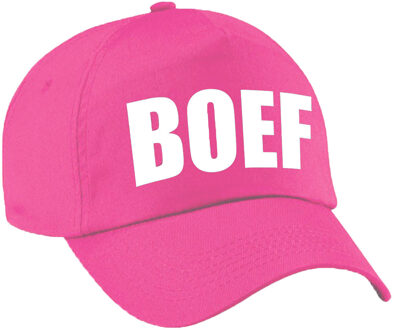 Bellatio Decorations Verkleed Boef pet / baseball cap roze voor dames en heren - verkleedhoofddeksel / carnaval