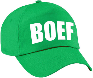 Bellatio Decorations Verkleed Boef petje - baseball cap - groen - voor dames en heren - Carnaval - Boeven