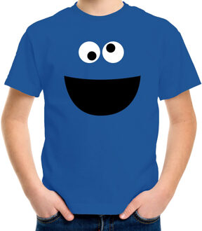 Bellatio Decorations Verkleed / carnaval t-shirt blauw cartoon knuffel monster voor kinderen - Verkleed / kostuum shirts
