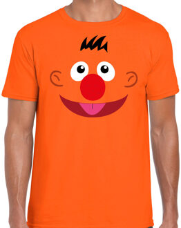 Bellatio Decorations Verkleed / carnaval t-shirt oranje cartoon knuffel pop voor heren - Verkleed / kostuum shirts