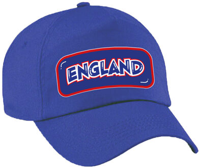 Bellatio Decorations Verkleed feest pet - blauw - Engeland - landen thema - zonneklep pet - volwassenen