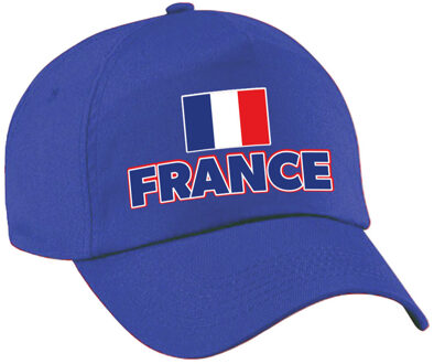 Bellatio Decorations Verkleed feest pet - blauw - Frankrijk - vlag/landen thema - zonneklep pet