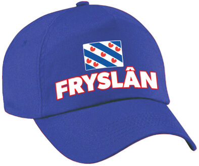 Bellatio Decorations Verkleed feest pet - blauw - Friesland - vlag/landen thema - zonneklep pet