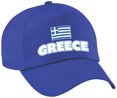 Bellatio Decorations Verkleed feest pet - blauw - Griekenland - vlag/landen thema - EK / WK - zonneklep pet