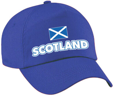 Bellatio Decorations Verkleed feest pet - blauw - Schotland - vlag/landen thema - zonneklep pet