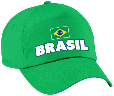Bellatio Decorations Verkleed feest pet - groen - Brazilie - vlag/landen thema - EK / WK - zonneklep pet