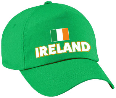Bellatio Decorations Verkleed feest pet - groen - Ierland - vlag/landen thema - zonneklep pet