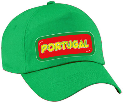Bellatio Decorations Verkleed feest pet - groen - Portugal - landen thema - zonneklep pet - volwassenen