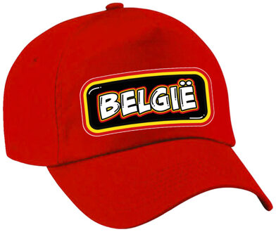 Bellatio Decorations Verkleed feest pet - rood - Belgi? - landen thema - zonneklep pet - volwassenen