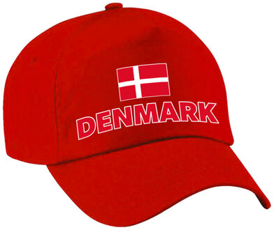 Bellatio Decorations Verkleed feest pet - rood - Denemarken - vlag/landen thema - zonneklep pet