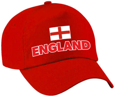 Bellatio Decorations Verkleed feest pet - rood - Engeland - vlag/landen thema - zonneklep pet