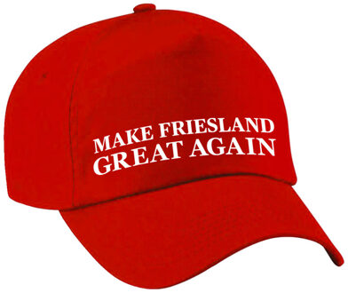 Bellatio Decorations Verkleed feest pet - rood - Make Friesland Great Again - volwassenen