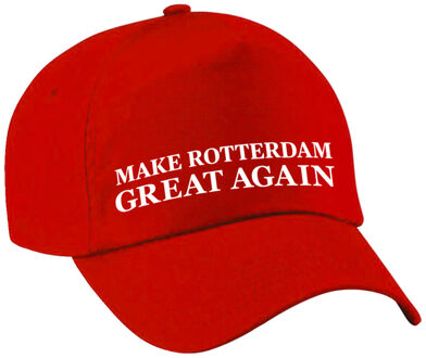 Bellatio Decorations Verkleed feest pet - rood - Make Rotterdam Great Again - volwassenen