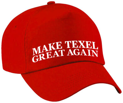 Bellatio Decorations Verkleed feest pet - rood - Make Texel Great Again - volwassenen