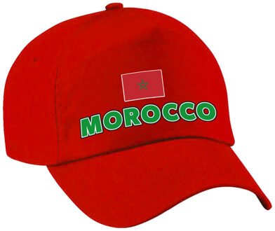 Bellatio Decorations Verkleed feest pet - rood - Marokko - vlag/landen thema - zonneklep pet